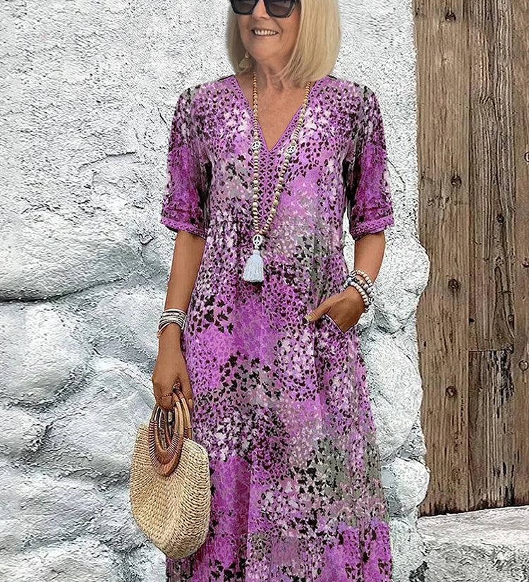 Vivid | Vestido midi de algodón y lino