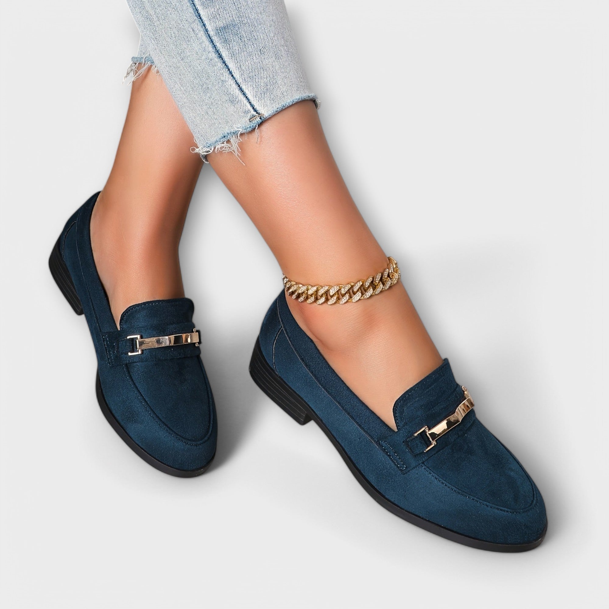 Agnete – Loafers i flannel-look