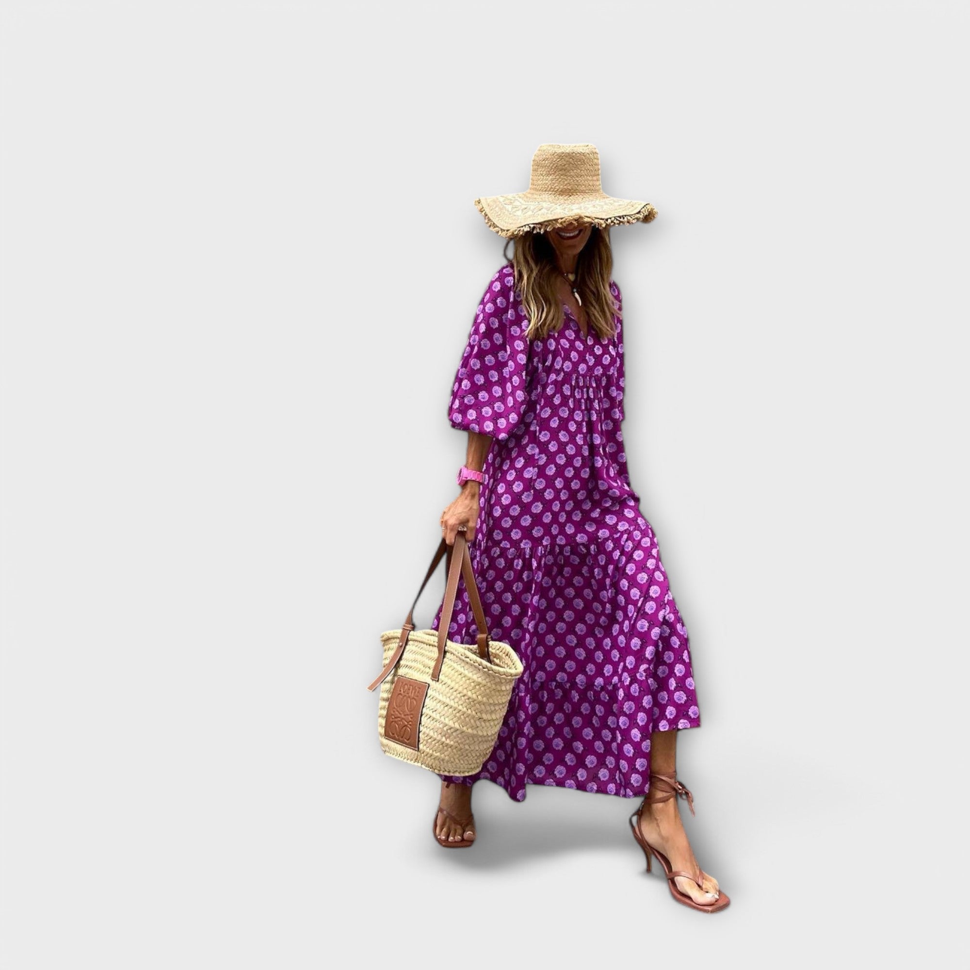 Astrid – Elegant geometrisk maxikjole