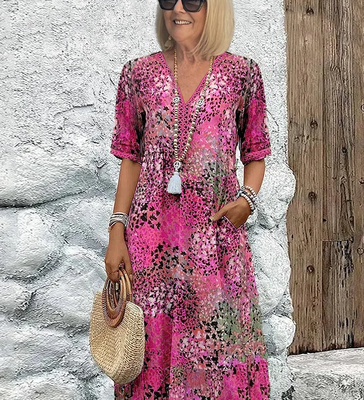 Vivid | Vestido midi de algodón y lino