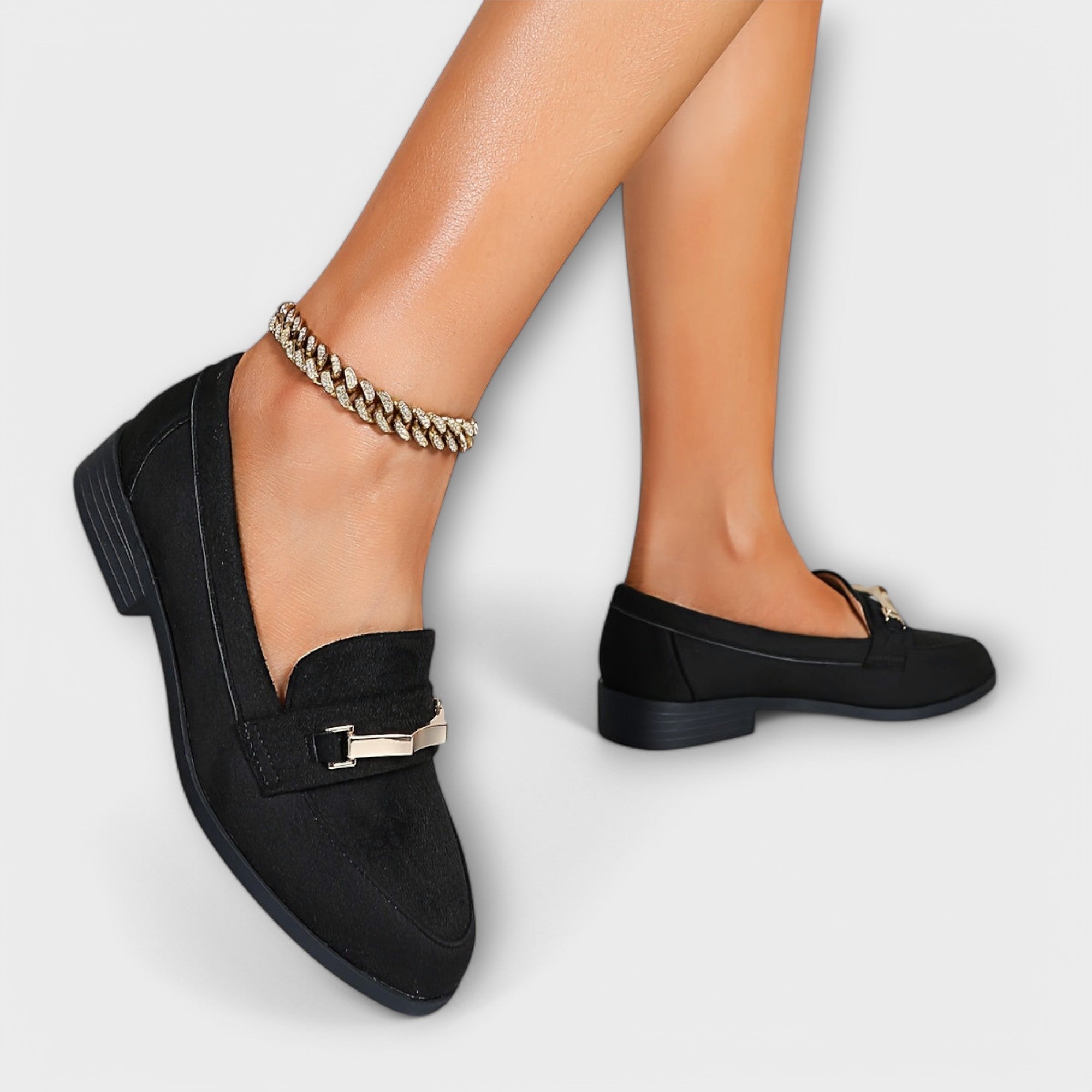 Agnete – Loafers i flannel-look